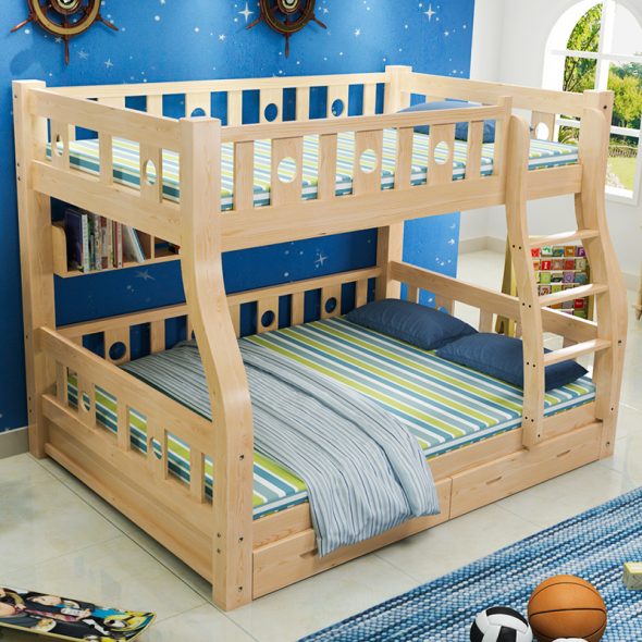 lit superposé en bois pour garçons