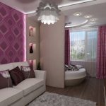 Design de sala de estar com quarto