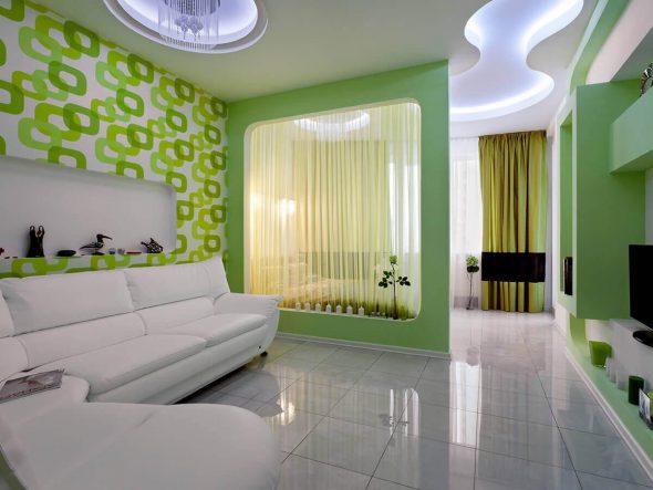 Salon chambre dans un petit appartement