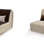 Fauteuil-lit Aquarelle en beige et marron