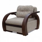 Fauteuil-lit avec accoudoirs en bois