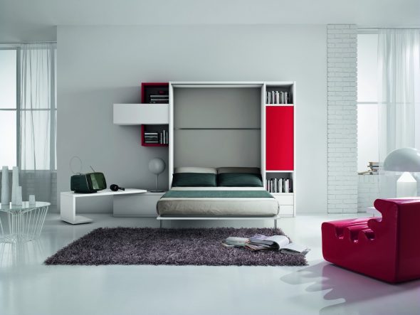 Lit pliant armoire intégrée