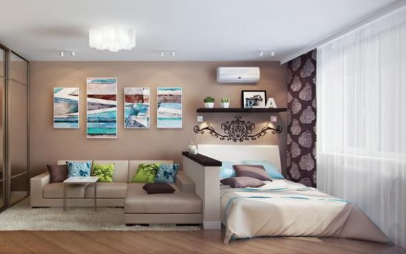 Separação de sala e divisória do quarto