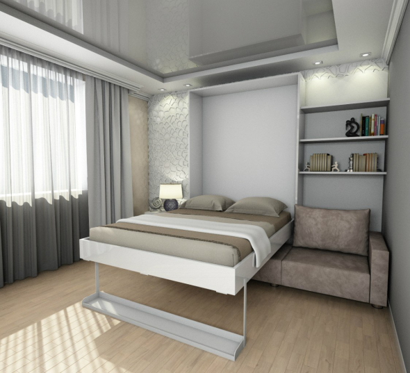 Transformateur de lit armoire gris