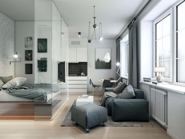 Quarto com sala de estar