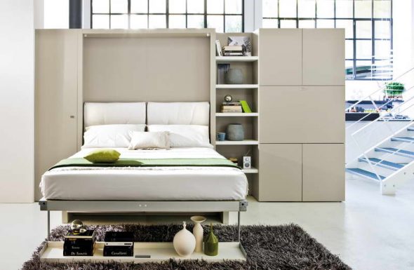 Lit armoire blanc à l'intérieur