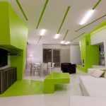 intérieur de salon blanc vert