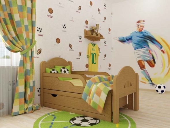 Lit en bois pour enfants coulissant