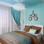 chambre aux couleurs turquoises