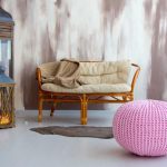 pouf tricoté d'intérieur