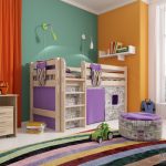 lit lilas pour deux enfants