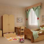 Intérieur chambre d'enfants avec un lit coulissant
