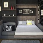 lit de levage dans la chambre noire