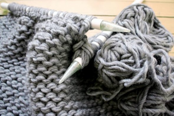 poof tricot jarretière