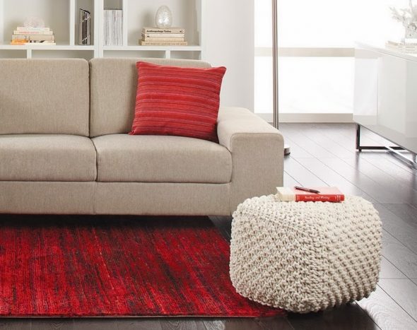 pouf tricoté décor