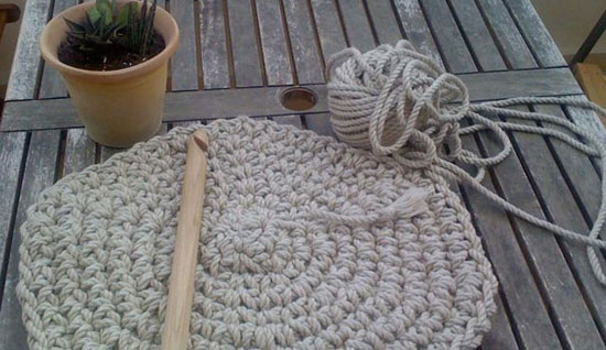 pouf au crochet