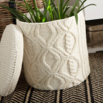 pouf tricoté