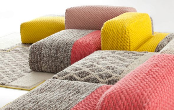 pouf tricoté