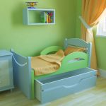 Lit coulissant pour bébé vert