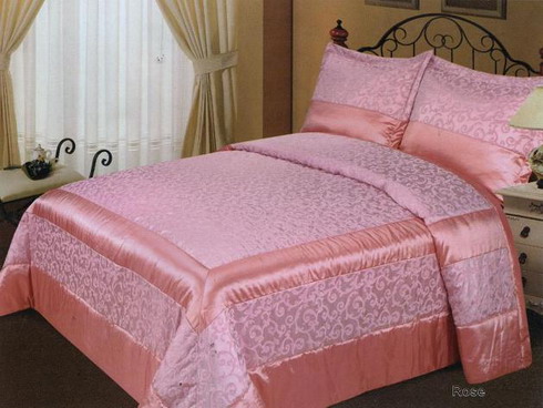 Couvre-lit double rose