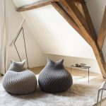 pouf tricoté avec oreilles