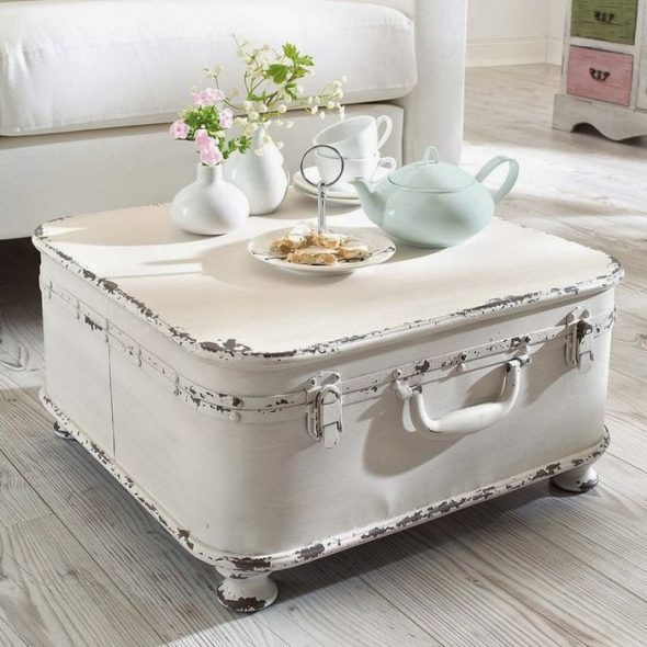 Valise comme table basse