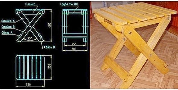 Chaise en bois pour la pêche faites-le vous-même