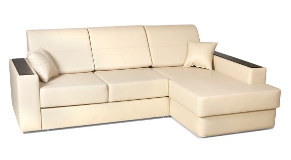 Canapé éco-cuir beige