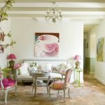 intérieur vert et rose