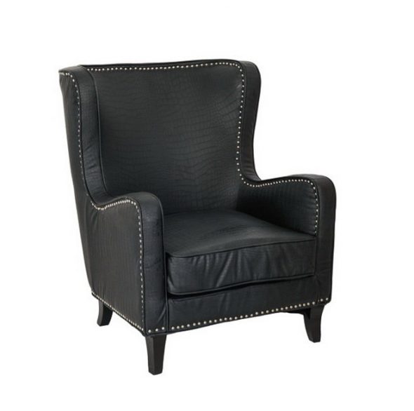 Fauteuil en simili cuir noir