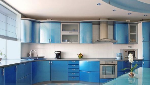Meuble de cuisine bleu