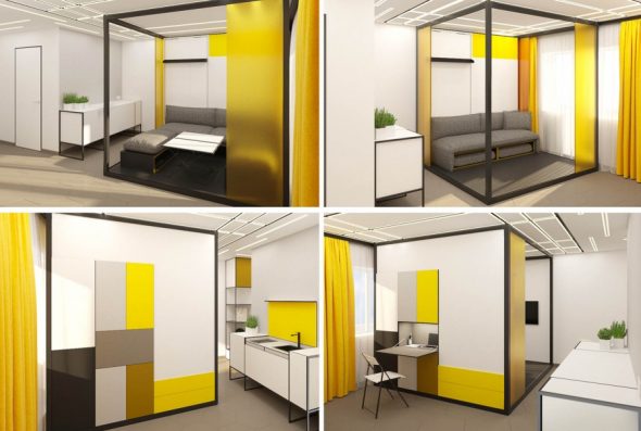 Transformateur de meubles dans un mini appartement