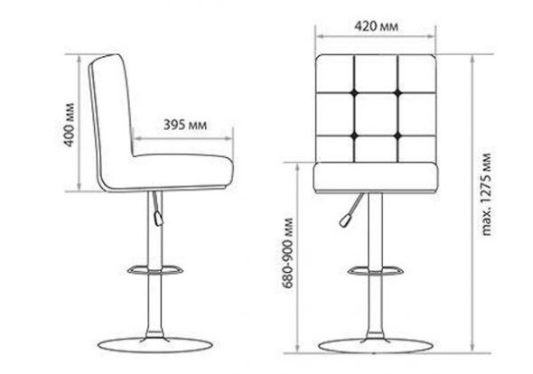 Dimensions du tabouret de bar