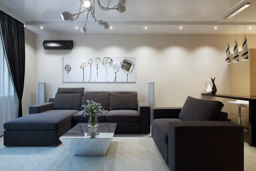 Coin gris design dans le salon