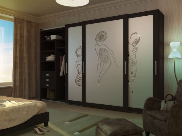 Armoire coulissante dans une chambre originale