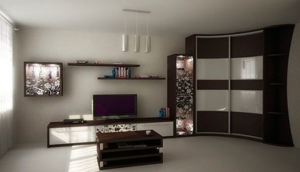 Penderies coulissantes dans le salon sur commande