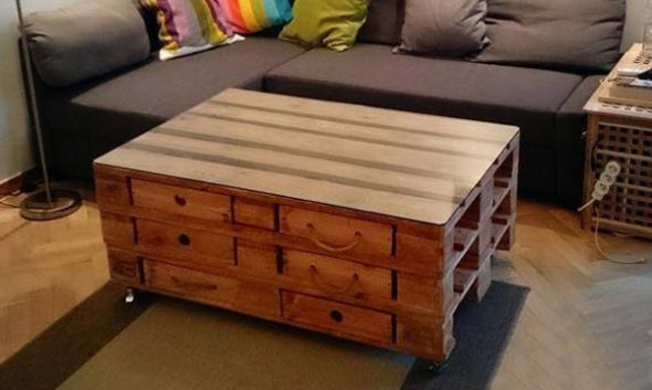 Lilac table basse de palettes