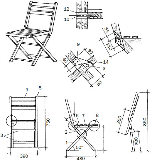 Chaise de pique-nique pliante