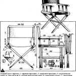 Dessin de chaise pliante en toile
