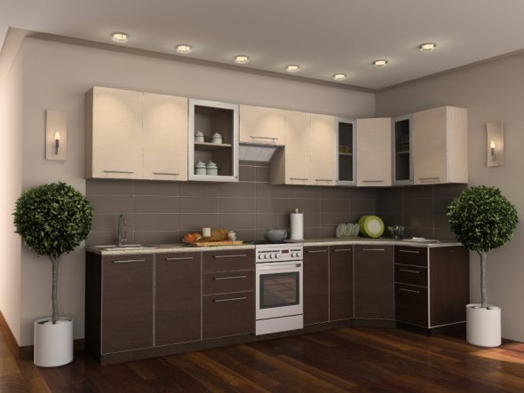 Set d'angle pour cuisine wengé