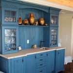 cuisine beige et bleue