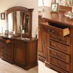 commode avec miroir en bois