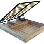 lit avec base orthopédique en bois