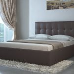 cama com um mecanismo de elevação para um interior moderno