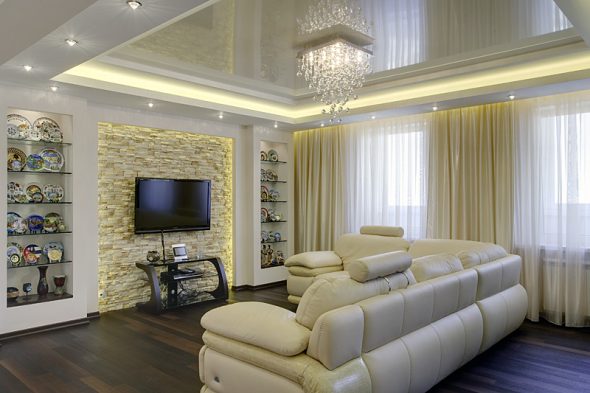 plafond bas dans le salon