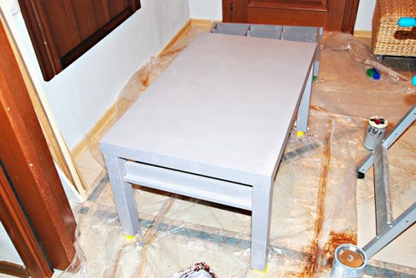 pintando la mesa