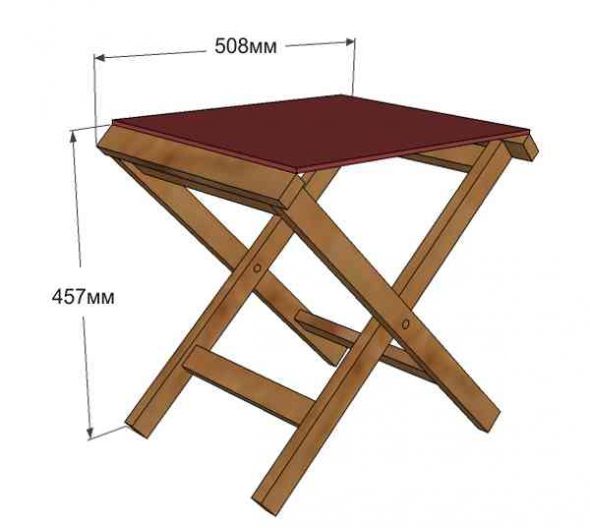 dessins de bois table pliante