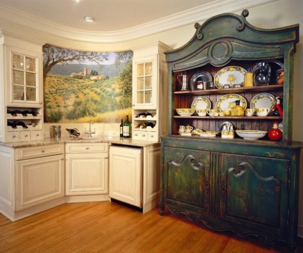 buffet vintage dans la cuisine