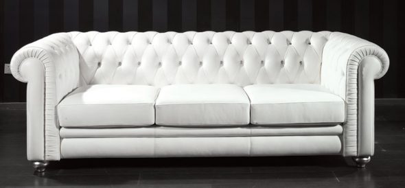Canapé en cuir blanc