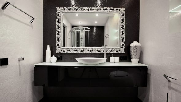Meuble de salle de bain noir